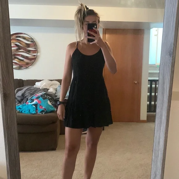kohls black mini dress Black Draped Cape Mini Dress XXL main image 0